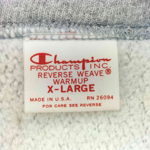 チャンピオン Champion USA製 復刻 赤 単色タグ 染み込みプリント REVERSE WEAVE リバースウィーブ スウェット メンズ import:XL